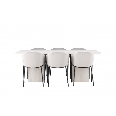 Spisebordssæt Olga med Evelina Spisebordsstole