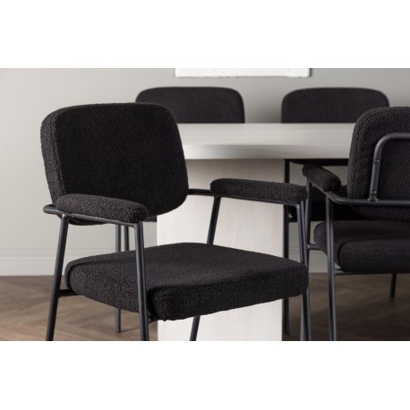 Spisebordssæt Olga med Spisebordsstole Yesterday - Sort og Hvid