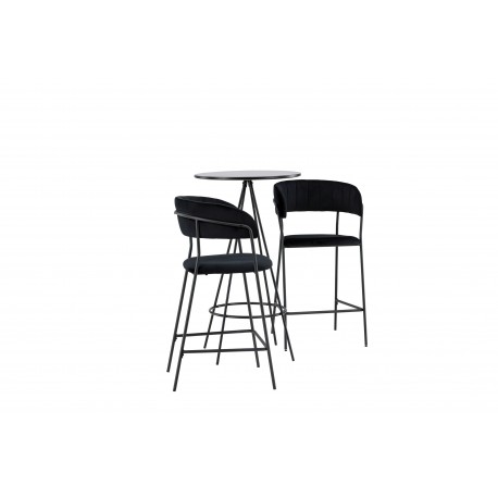 Bar sæt Bistro med stole Lui - Sort