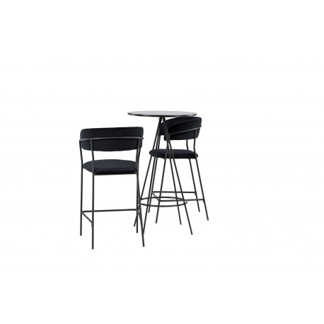 Bar sæt Bistro med stole Lui - Sort