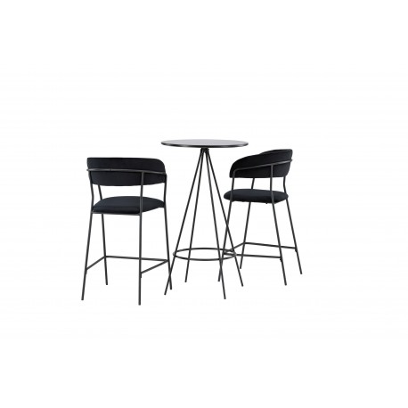 Bar sæt Bistro med stole Lui - Sort