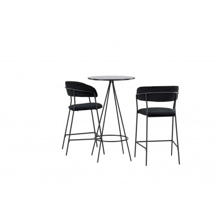 Bar sæt Bistro med stole Lui - Sort