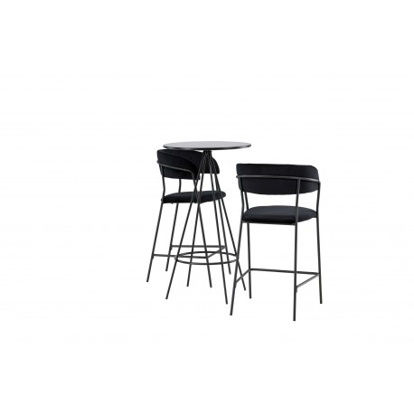 Bar sæt Bistro med stole Lui - Sort