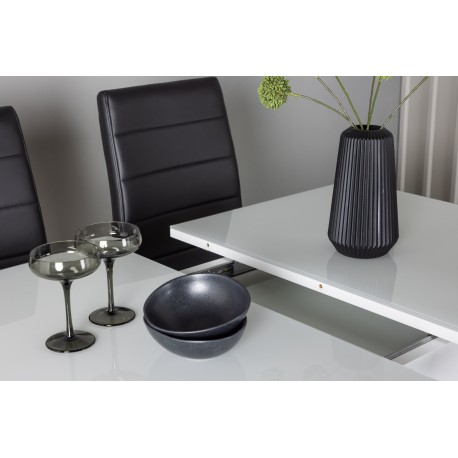 Spisebordssæt Pluto med Tempo Spisebordsstole - Sort og Hvid