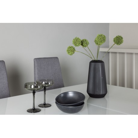 Spisebordssæt Pluto med Spisebordsstole Petra - Mørkegrå og Hvid