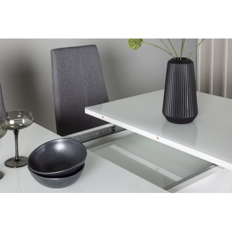 Spisebordssæt Pluto med Spisebordsstole Petra - Mørkegrå og Hvid