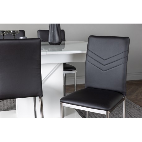 Spisebordssæt Pluto med Spisebordsstole Lily - Sort og Hvid