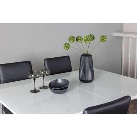 Spisebordssæt Pluto med Spisebordsstole Lily - Sort og Hvid