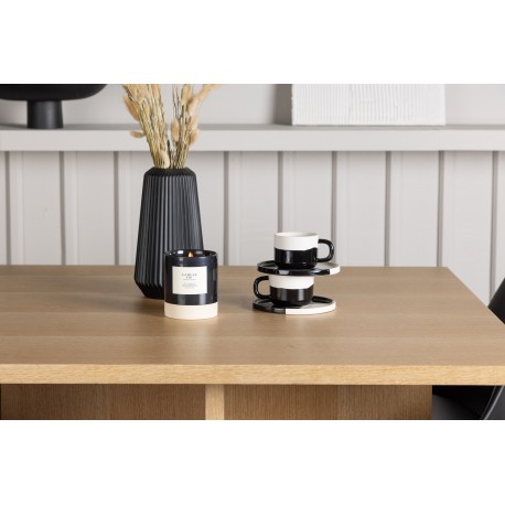 Spisebordssæt Leo med Spisebordsstole Zeno - Sort og Natur