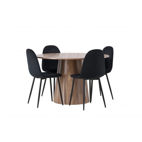 Rundt Spisebordssæt Lanzo med stole Polar