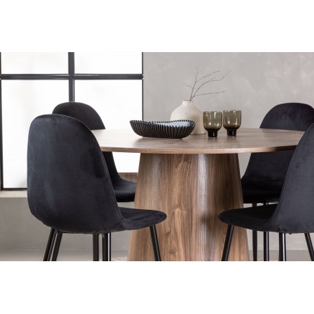 Rundt Spisebordssæt Lanzo med stole Polar