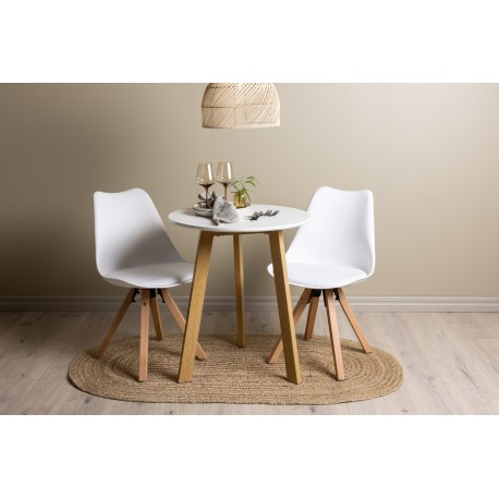 Rundt Spisebordssæt Leonora med stole Zeno - Hvid