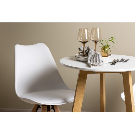 Rundt Spisebordssæt Leonora med stole Zeno - Hvid
