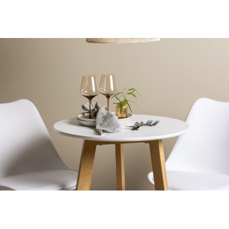 Rundt Spisebordssæt Leonora med stole Zeno - Hvid
