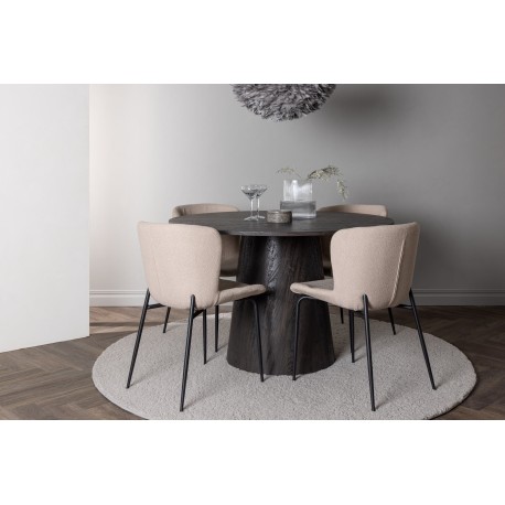 Spisebordssæt Lanzo med Modesto stole - Beige og Sort