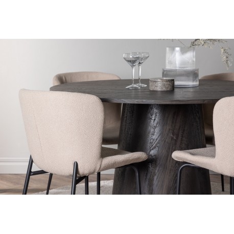 Spisebordssæt Lanzo med Modesto stole - Beige og Sort