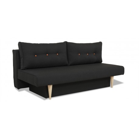 Vega sovesofa - 187 X 90 cm - Sort Portland 100 og vendbar hynde
