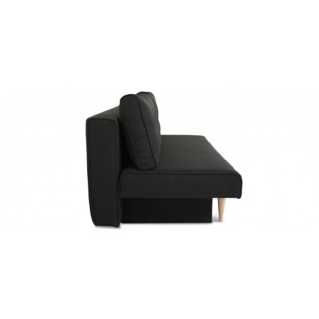 Vega sovesofa - 187 X 90 cm - Sort Portland 100 og vendbar hynde