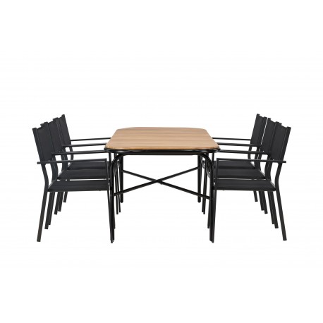 Holmbeck t Loungesæt - Havemøbelsæt - Sort,Natur