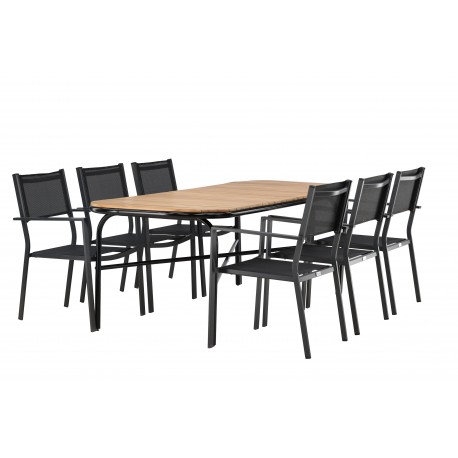 Holmbeck t Loungesæt - Havemøbelsæt - Sort,Natur