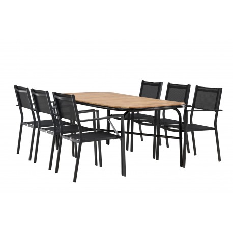 Holmbeck t Loungesæt - Havemøbelsæt - Sort,Natur