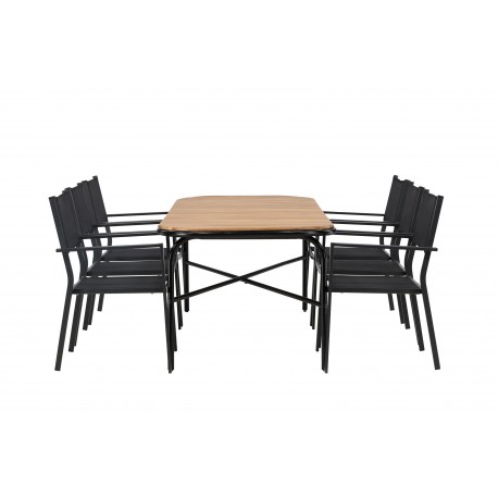 Holmbeck t Loungesæt - Havemøbelsæt - Sort,Natur