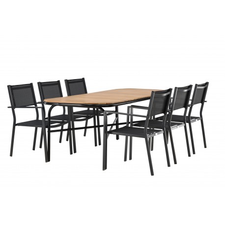Holmbeck t Loungesæt - Havemøbelsæt - Sort,Natur