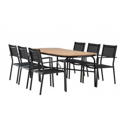 Holmbeck t Loungesæt - Havemøbelsæt - Sort,Natur