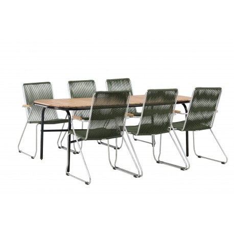 Holmbeck Loungesæt - Havemøbelsæt - Grøn,Natur