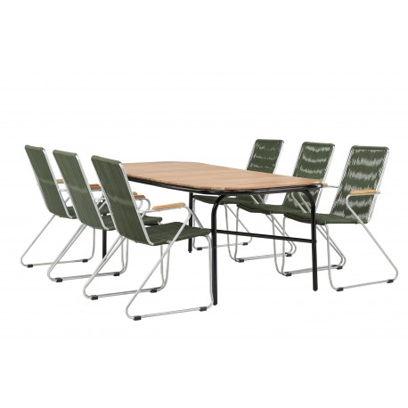 Holmbeck Loungesæt - Havemøbelsæt - Grøn,Natur