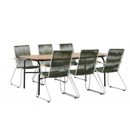 Holmbeck Loungesæt - Havemøbelsæt - Grøn,Natur