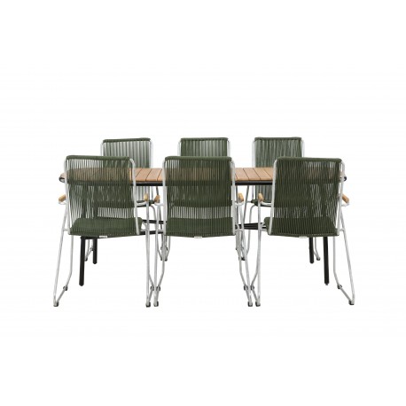 Holmbeck Loungesæt - Havemøbelsæt - Grøn,Natur