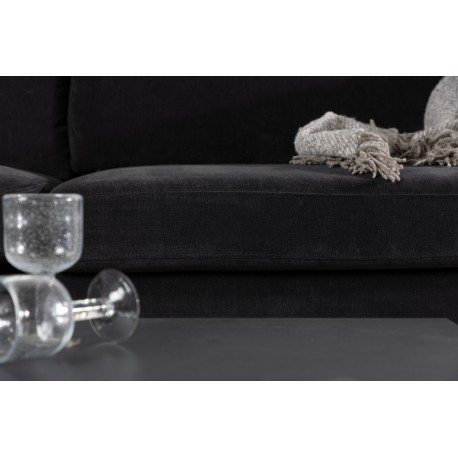 Antibes 3 personers Sofa - Sort og Mørkegrå