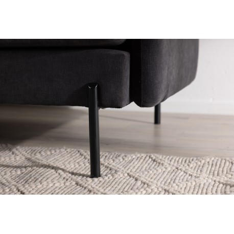 Antibes 3 personers Sofa - Sort og Mørkegrå