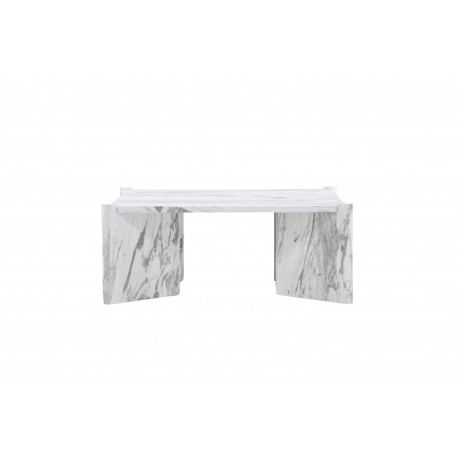 Rogaland Sofabord 100x100cm - Hvid Marmorlook