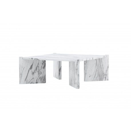 Rogaland Sofabord 100x100cm - Hvid Marmorlook