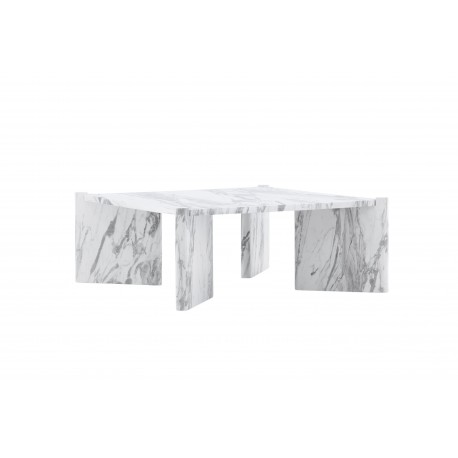Rogaland Sofabord 100x100cm - Hvid Marmorlook