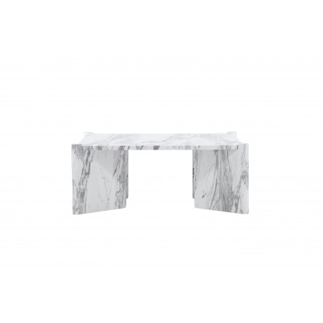 Rogaland Sofabord 100x100cm - Hvid Marmorlook
