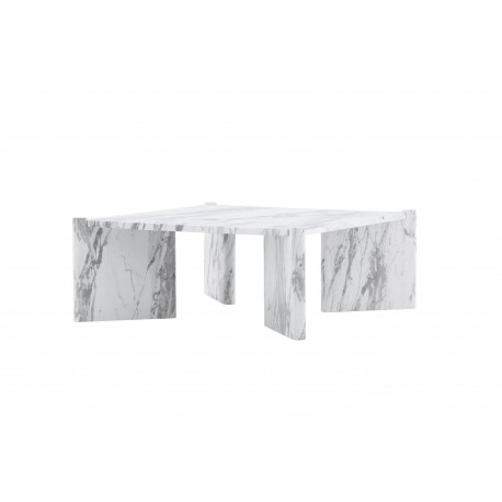 Rogaland Sofabord 100x100cm - Hvid Marmorlook