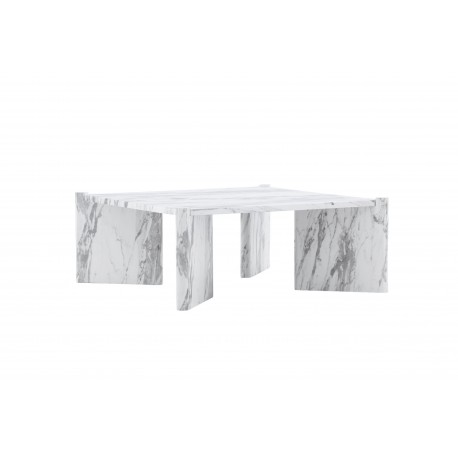 Rogaland Sofabord 100x100cm - Hvid Marmorlook