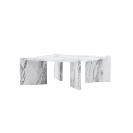 Rogaland Sofabord 100x100cm - Hvid Marmorlook