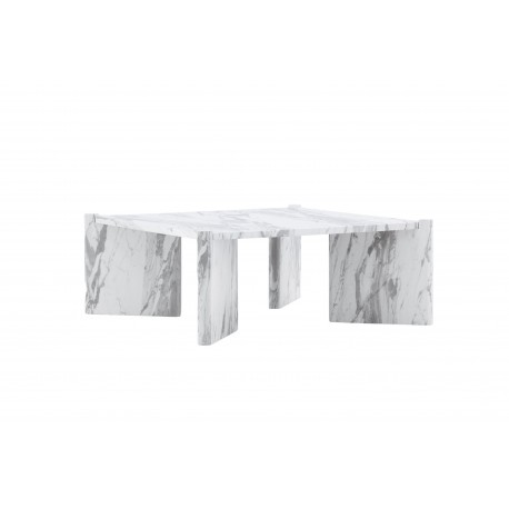 Rogaland Sofabord 100x100cm - Hvid Marmorlook