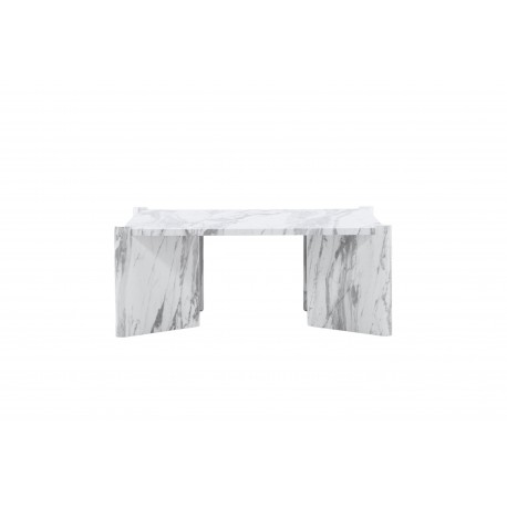 Rogaland Sofabord 100x100cm - Hvid Marmorlook