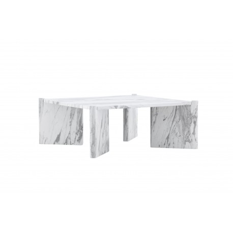 Rogaland Sofabord 100x100cm - Hvid Marmorlook