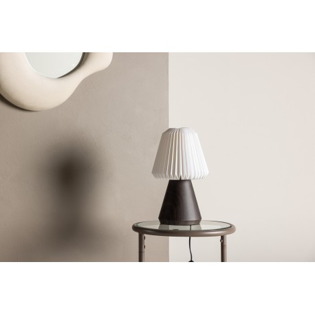 Fjallen Bordlampe - Valnød og Hvid