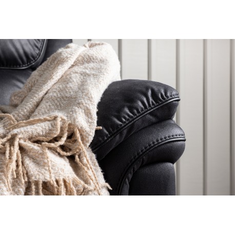 Christopher Recliner Sofa - Sort Ruskindsblød mikrofiber