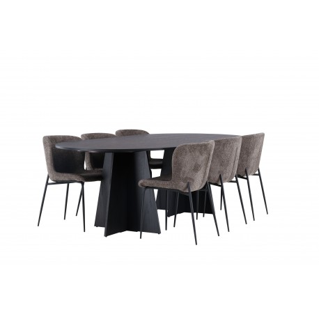 Spisebordssæt Bootcut med Modesto stole