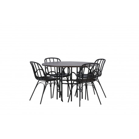 Rundt Spisebordssæt København med Dyron stole - Sort og Mocca