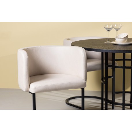 Copenhagen Rundt Spisebordssæt - Beige og Sort