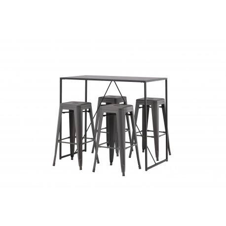 Brea Spisebordssæt - Sort og Mørkegrå